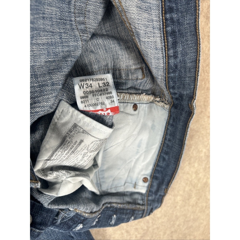 Levi's 501 34x34 Dark Wash Button Fly Made In Mexico - Picture 3 of 10